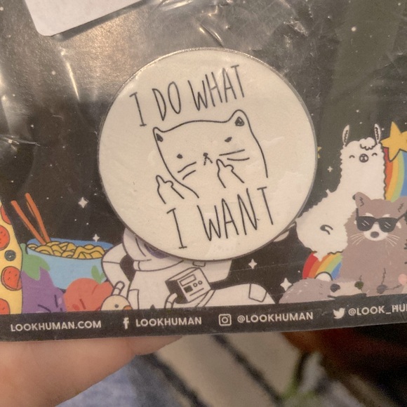 Look Human Jewelry - "I Do What I Want" Cat Pin/Button - NEW IN PACKAGE - PUNK ROCK! Look Human Brand